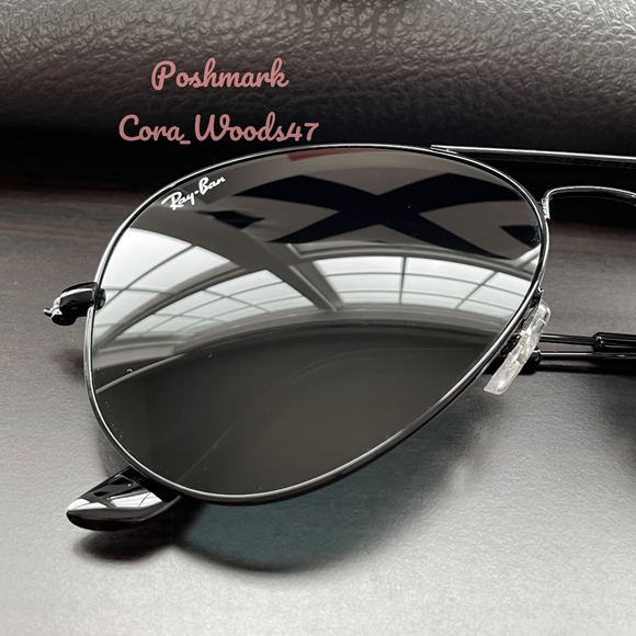 RayBan Aviator Black Lenses RB3025 Black Frame 58 / 62 Unisex New - Picture 3 of 15